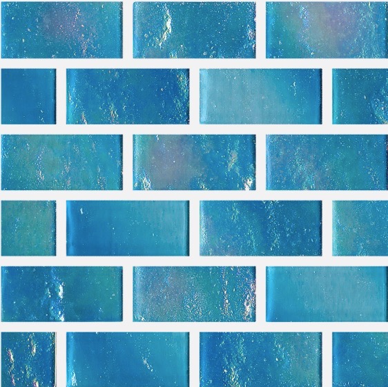 Aquabella Aurora Borealis Marvel 1" x 2" Glass Tile